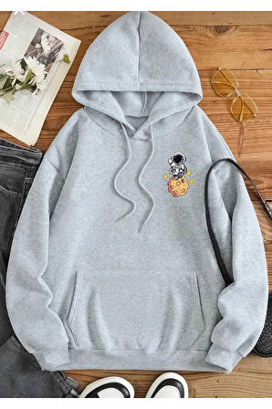 Malkoçbey THE GALAXY baskılı kapüşonlu sweatşhirt