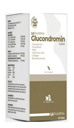  Glucondromin Kedi Köpek Glukozamin Kondroitin Kolajen Takviye Tablet 60 Tablet