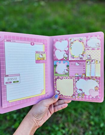 Kawaii Sanrio Yapışkanlı Postitli Defter Hello Kitty Planlayıcı Not Defteri Sticker