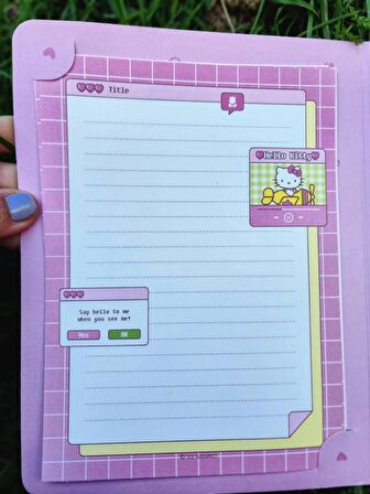 Kawaii Sanrio Yapışkanlı Postitli Defter Hello Kitty Planlayıcı Not Defteri Sticker