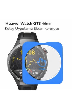 Huawei Watch Gt3 46mm Kolay Uygulama Hizalama Aparatlı Cam Ekran Koruyucu