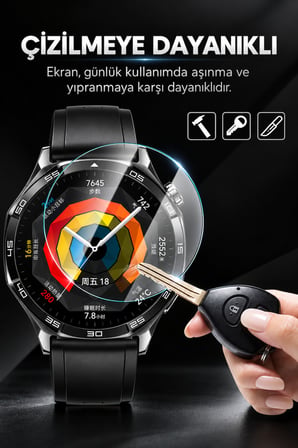 Huawei Gt 2 Gt3 Gt3 Pro Gt4 Gt5 Gt5 Gt 6 Gt 7 Pro 46mm Uyumlu Cam Kolay Kurulum Aparatlı Ekran Koruyucu