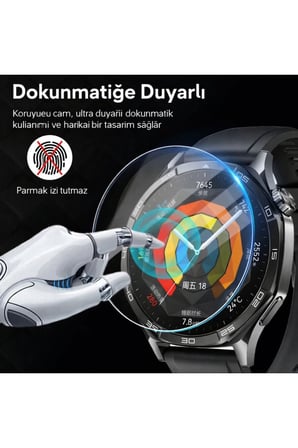 Huawei Gt4 46mm Kolay Uygulama Hizalama Aparatlı Cam Ekran Koruyucu