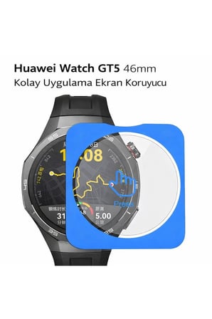 Huawei Watch Gt5 46mm Kolay Uygulama Hizalama Aparatlı Cam Ekran Koruyucu