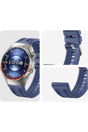 Huawei GT 7 Pro / GT 6 Pro / GT 5 Pro 46mm Uyumlu Metal Tokalı ORJ Kavisli Giriş Silikon Kordon