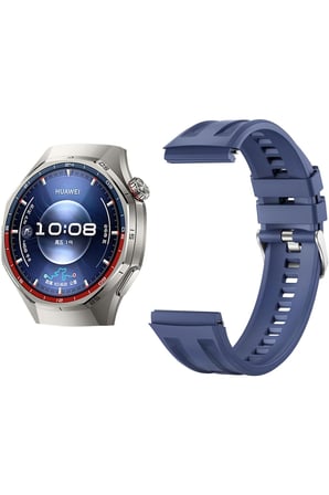 Huawei GT 7 Pro / GT 6 Pro / GT 5 Pro 46mm Uyumlu Metal Tokalı ORJ Kavisli Giriş Silikon Kordon