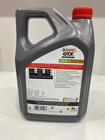 Castrol GTX 10W-40 A/B 4Litre Motor Yağı (2024 üretim)