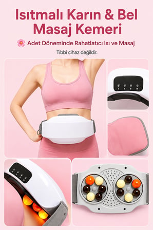 Bian Taşı Isıtmalı Titreşimli Karın & Bel Masaj Kemeri