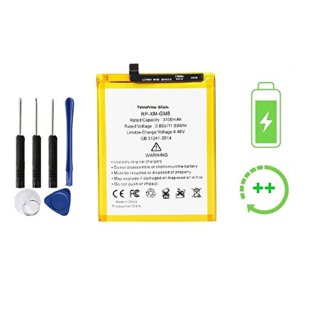 General Mobile GM8 İle Uyumlu  Güclendirilmis İthal Pil Batarya