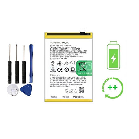 Realme C53 İle Uyumlu  Güclendirilmis İthal Pil Batarya BLPA17