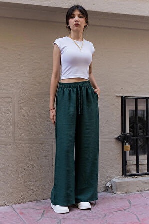 Kadın Yüksek Bel Bol Paça Pantolon