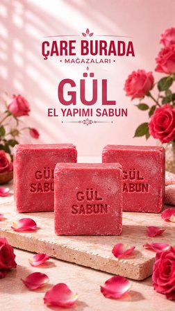Çare Burada Gül Sabunu Doğal El Yapımı 3'lü Set
