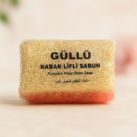 Doğal Güllü Kabak Lifli Sabun