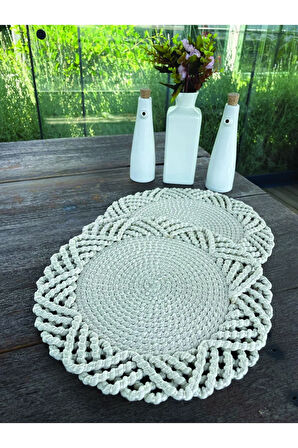 2'li Set Beyaz Amerikan Servis-Leke Tutmaz 33 x 33 cm