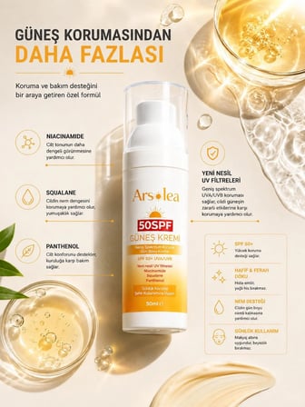 SPF 50+ PA++++ Güneş Koruyucu Krem 50 mL | Geniş Spektrum UVA/UVB Koruma
