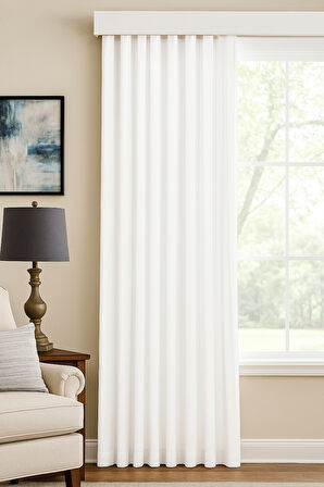 Gauze Fabric Design KALIN SATEN GÜNEŞLIK BEYAZ YÜKSEK KALİTELİ 100 x 250