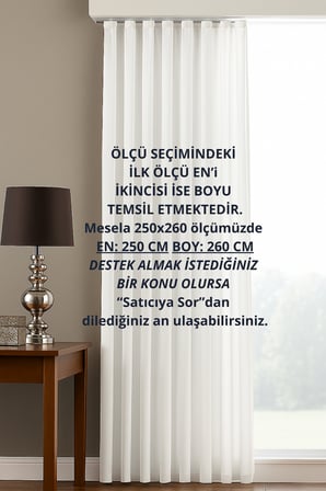 Gauze Fabric Design KALIN SATEN GÜNEŞLIK BEYAZ YÜKSEK KALİTELİ 50 x 270
