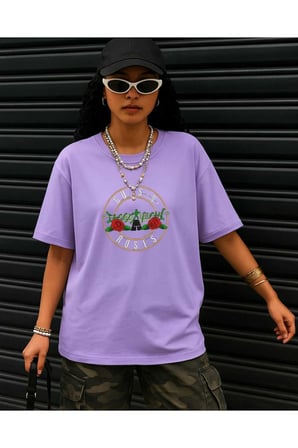 Dompuleri Moda Rock Serisi Yıkamalı Guns N' Roses Unisex Eskitme T-shirt