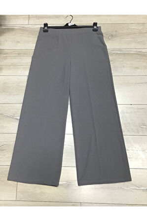 Scuba Beli Lastikli Bedenli Büyük Beden Bol Paça Pantolon