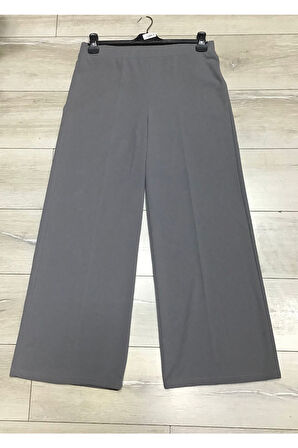 Scuba Beli Lastikli Bedenli Büyük Beden Bol Paça Pantolon