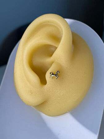 At Figürl Altın Tragus Küpe