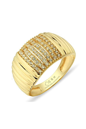 Kadın 14 Ayar Taşlı Altın Yüzük