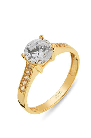 14 Ayar Tektaş Altın Yüzük