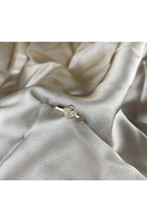 Kadın Sarı Kalbimin Anahtarı Altın Yüzük