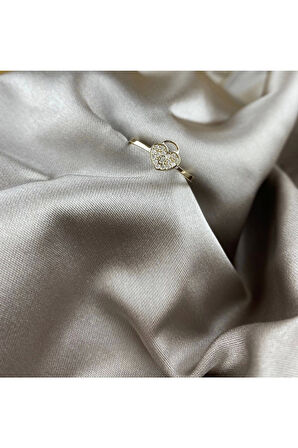 Kadın Sarı Kalbimin Anahtarı Altın Yüzük