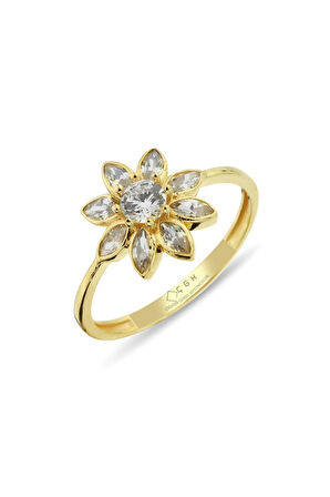 Çiçek Tektaş Altın Yüzük Zy0233