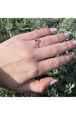 Çiçek Tektaş Altın Yüzük Zy0233