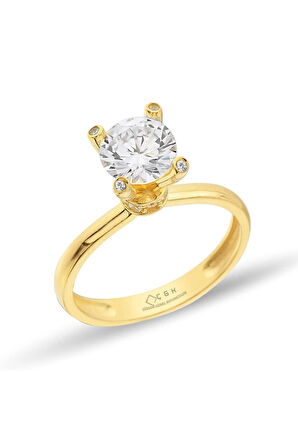 Sevgililer Günü Tektaş Altın Yüzük