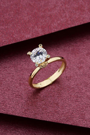 Sevgililer Günü Tektaş Altın Yüzük