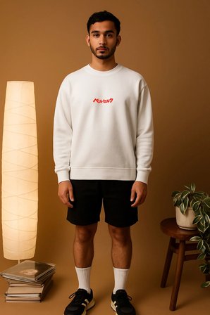 Lenithra Berserk Guts Anime Sırt Baskılı Unisex Oversize Sweatshirt Beyaz / L