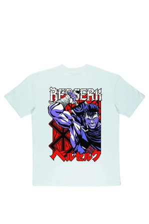 Lenithra Berserk Guts Anime Sırt Baskılı Unisex Oversize T-shirt Beyaz / XL