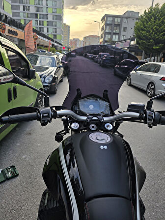 MOTOCAM Moto Guzzi V85 Siperlik Ön Cam 2019-2023 Model 58cm Şeffaf Renkli 4mm