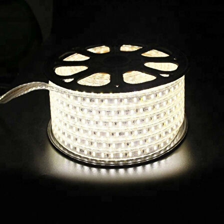 Led 15 Metre 220 Volt Beyaz Hortum Şerit Bahçe Havuz Ağaç Aydınlatma Işık