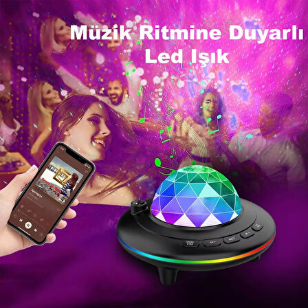 Kumandalı Bluetooth Hoparlör Galaxy Gökyüzü Projeksiyon Gece Lambası Ses Bombası