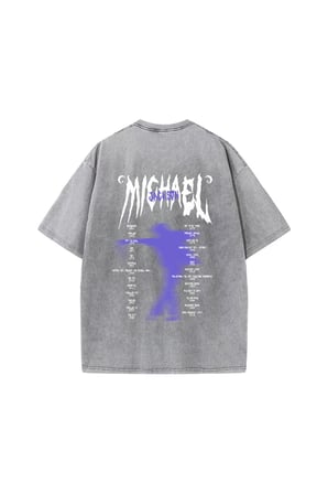 Micheal Baskılı Yıkamalı Vintage Unisex Oversize T-Shirt