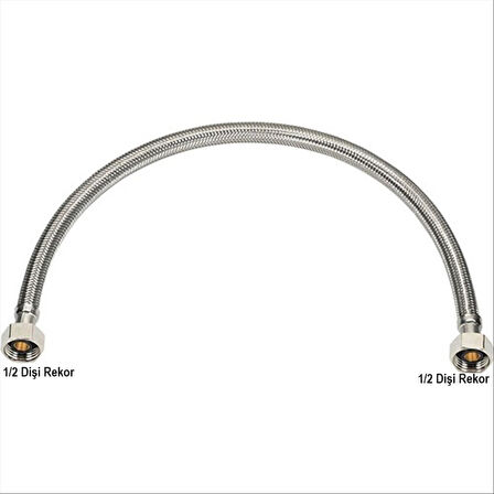50 Cm 1/2 1/2 Rekorlu Flex Bağlantı Hortumu 1-2 1-2 