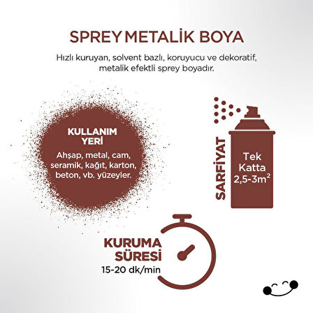 Polisan Sprey Boya Metalik Bakır 220 400ml