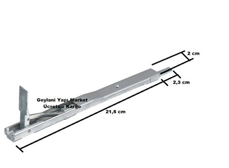 Alüminyum Gömme Kapı Sürgüsü 21.5 Cm x 2 Cm