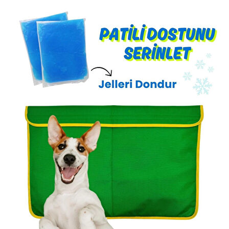 Havhav Yeşil Orta-Büyük Irk Köpek Serinletici Minder 70x50 | 2 Termo Jel Dahil