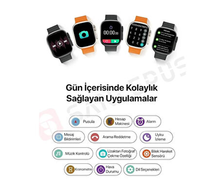 Smart Watch H11 ULTA 49mm Metal Kasa Akıllı Saat Çift Kordonlu Vidalı