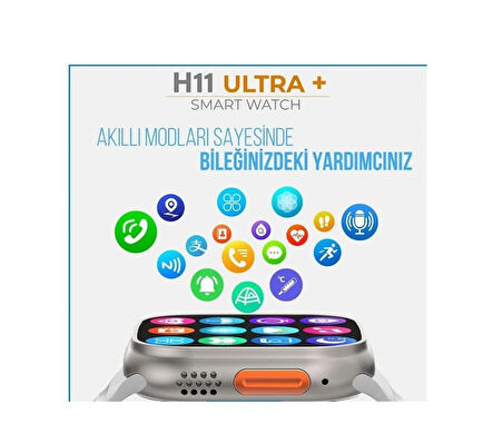 Smart Watch H11 ULTA 49mm Metal Kasa Akıllı Saat Çift Kordonlu Vidalı