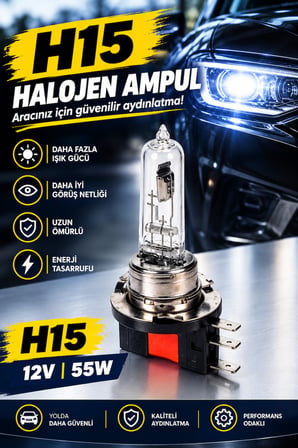 H15 12V 55W Halojen Far Ampulü