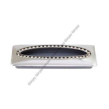 Sıralı Taşlı Gömme Çekmece Kapak Kulpu 96mm Parlak krom