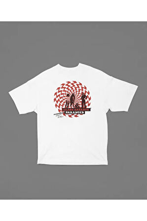 Paranoid Black Sabbath Müzik Grubu Baskılı Unisex Tişört, Oversize Rock Metal Tişört