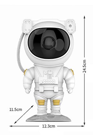 Nebula Bulutu Yıldız Efektli Astronot Projektör Gece Lambası