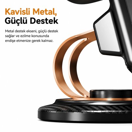 Bluetooth 5.3 Hoparlörlü & Bluetoothsuz Kullanımlı 360° Döner Telefon Tablet Tutucu Stand